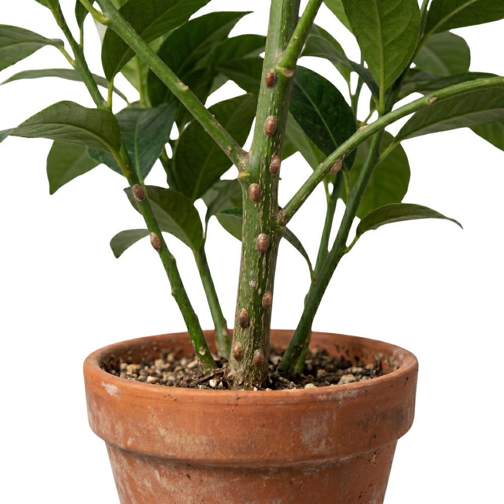 Scale insects on a plant stem